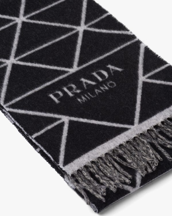Black/gray Double cashmere scarf - Image 2