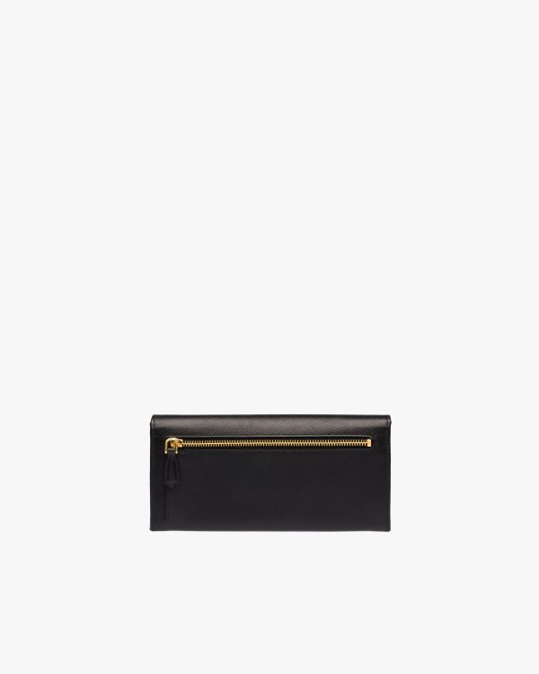 Black/hibiscus Large Saffiano Leather Wallet - Image 5