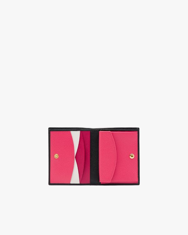 Black/hibiscus Small Saffiano Leather Wallet - Image 2
