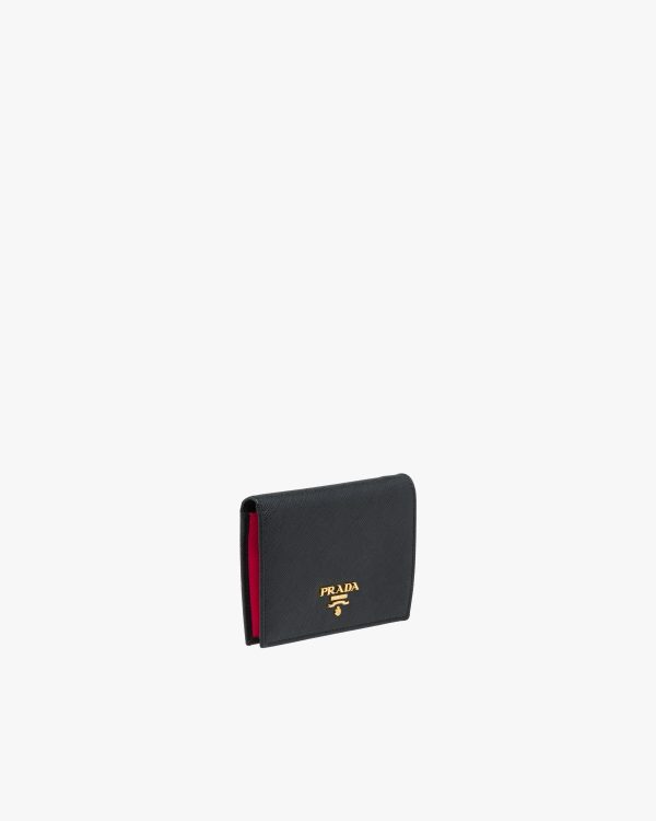 Black/hibiscus Small Saffiano Leather Wallet - Image 4
