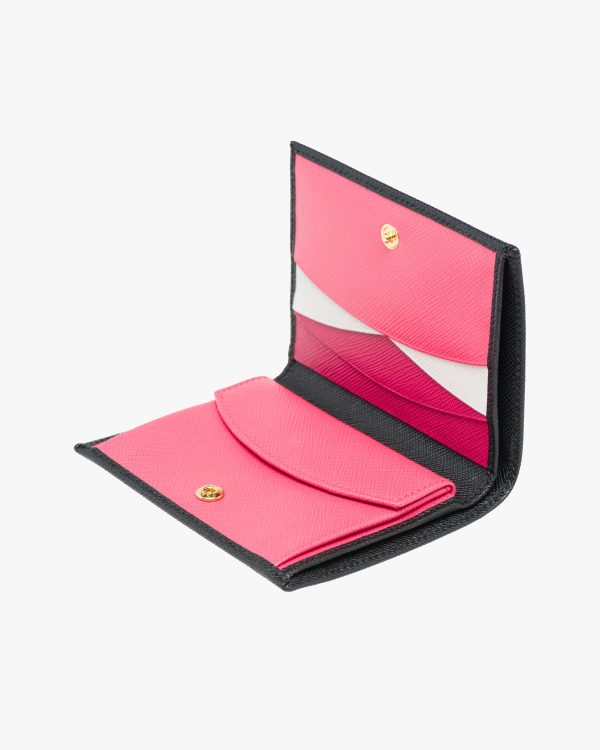 Black/hibiscus Small Saffiano Leather Wallet - Image 6