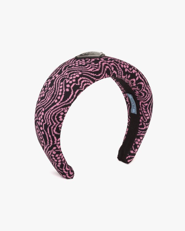 Black/pink Jacquard knit headband