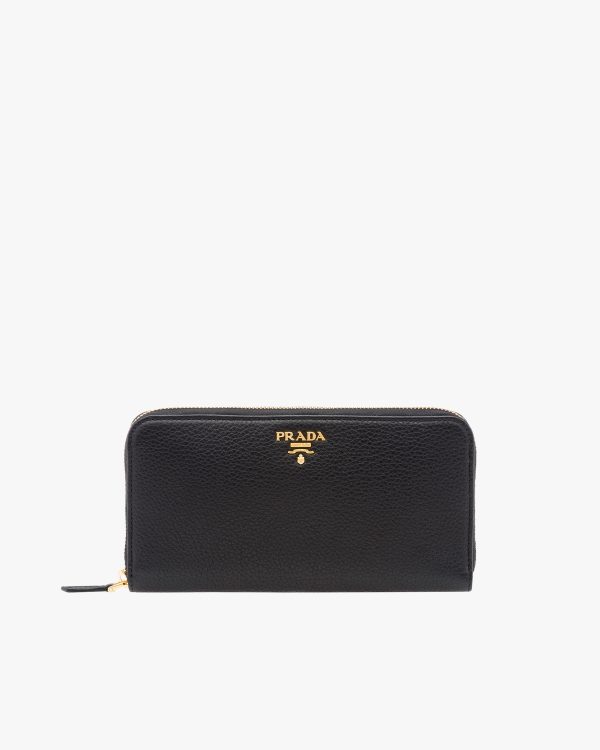 Black/powder Pink Large Leather Wallet