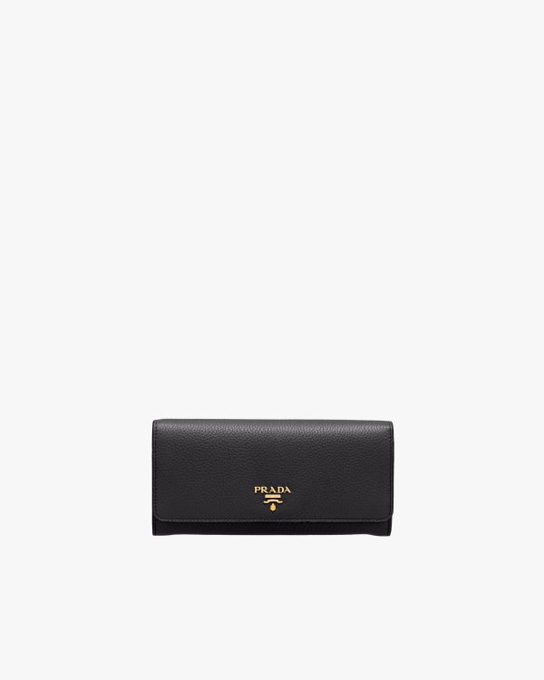 Black/powder Pink Large Leather Wallet