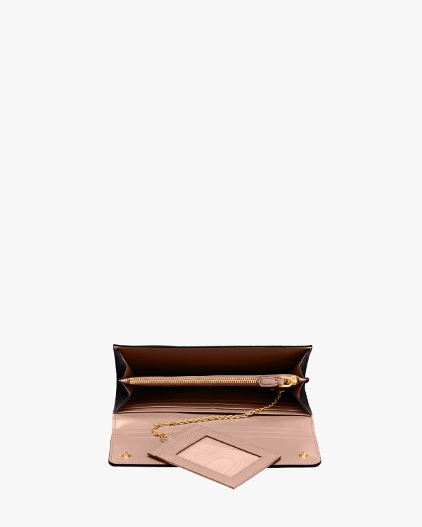 Black/powder Pink Large Leather Wallet - Image 2