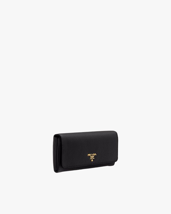 Black/powder Pink Large Leather Wallet - Image 4
