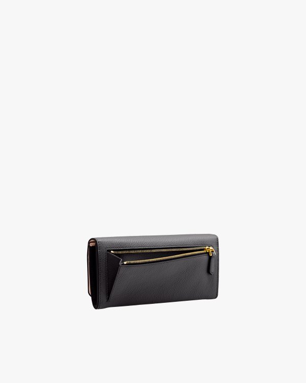 Black/powder Pink Large Leather Wallet - Image 6