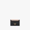 Black/powder Pink Leather Card Holder