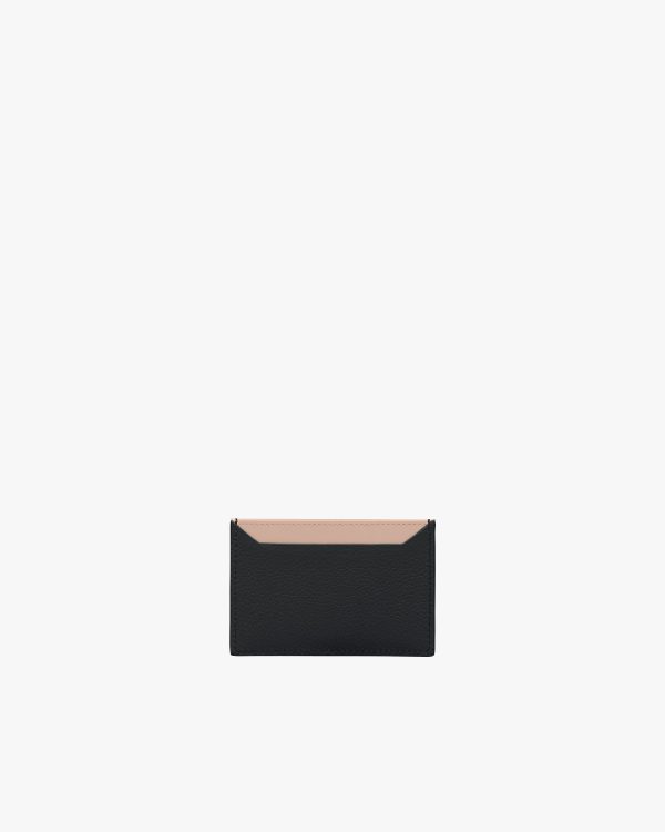 Black/powder Pink Leather Card Holder - Image 3