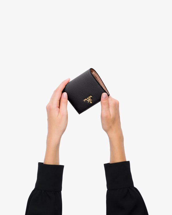 Black/powder Pink Small Leather Wallet - Image 3