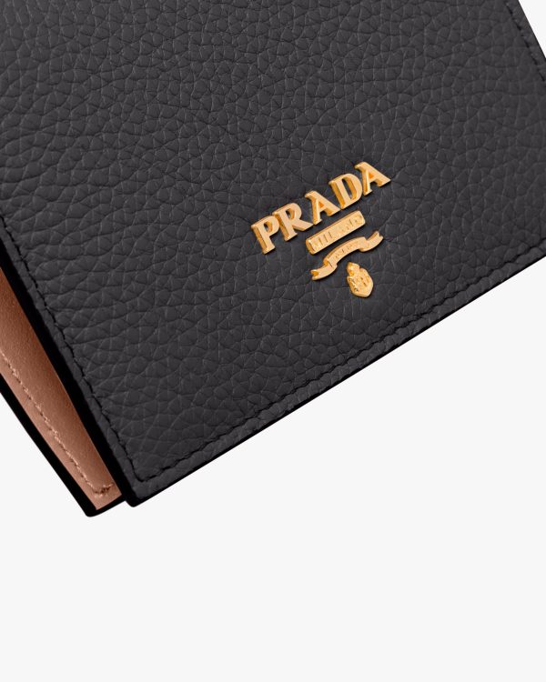 Black/powder Pink Small Leather Wallet - Image 6