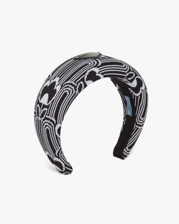Black/white Jacquard knit headband
