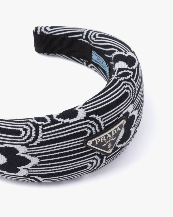 Black/white Jacquard knit headband - Image 3