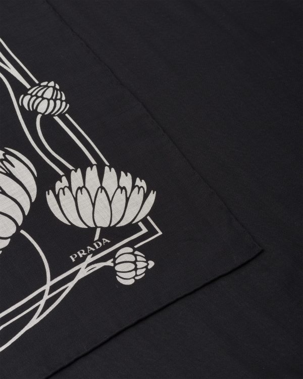 Black/white Printed gauze scarf - Image 2