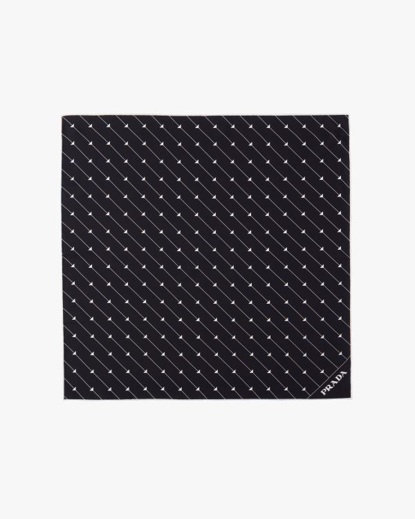 Black/white Printed twill scarf - Image 3