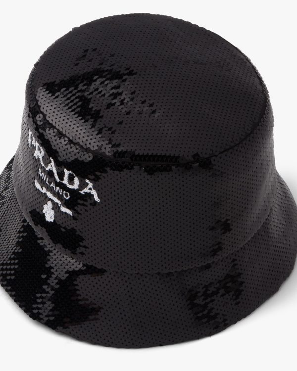 Black/white Sequin bucket hat - Image 3