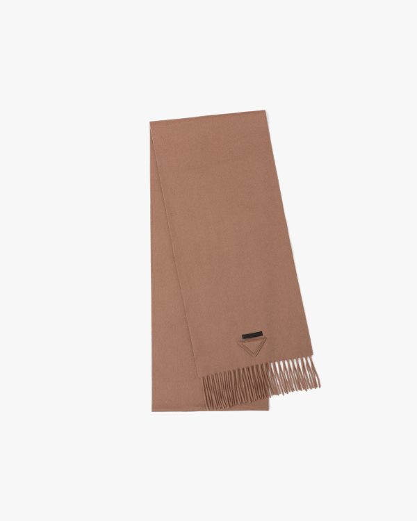Camel Brown Solid color cashmere scarf