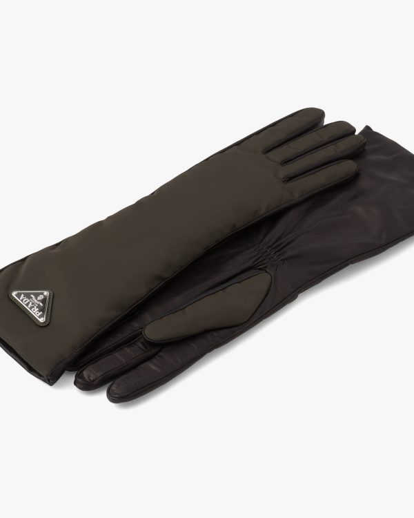 Camouflage/black Nylon and nappa leather gloves - Image 3