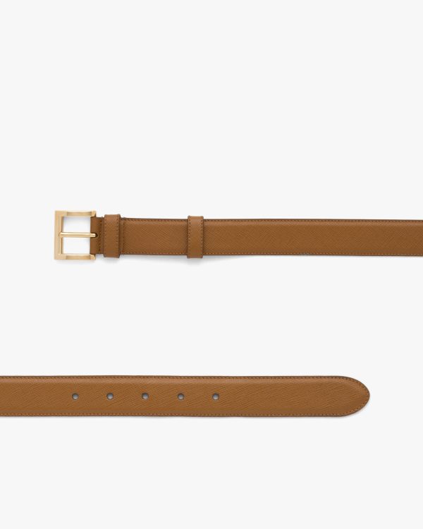 Caramel Saffiano Leather Belt - Image 3
