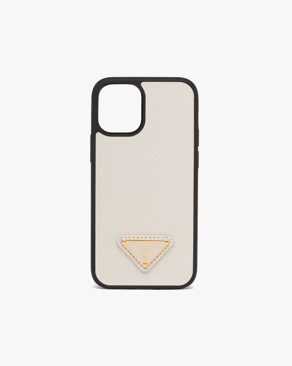 Chalk White Saffiano cover for iPhone 12 Mini