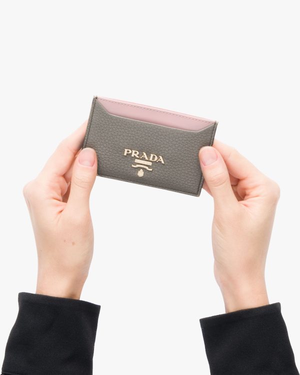 Clay Gray/peach Leather Card Holder - Image 2