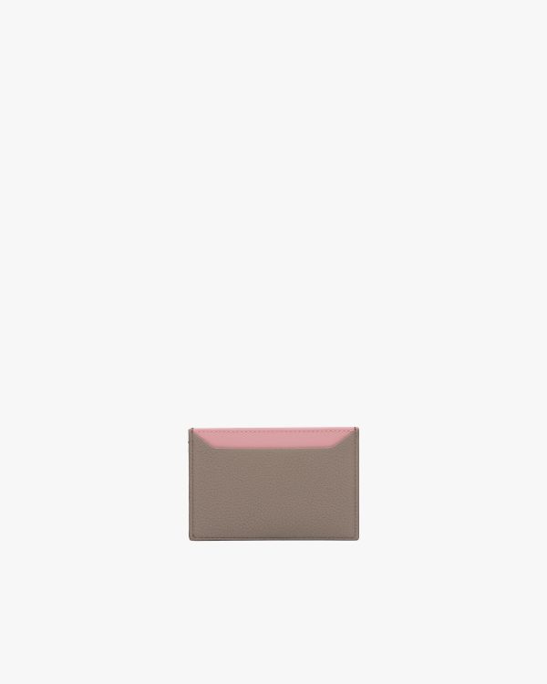 Clay Gray/peach Leather Card Holder - Image 3