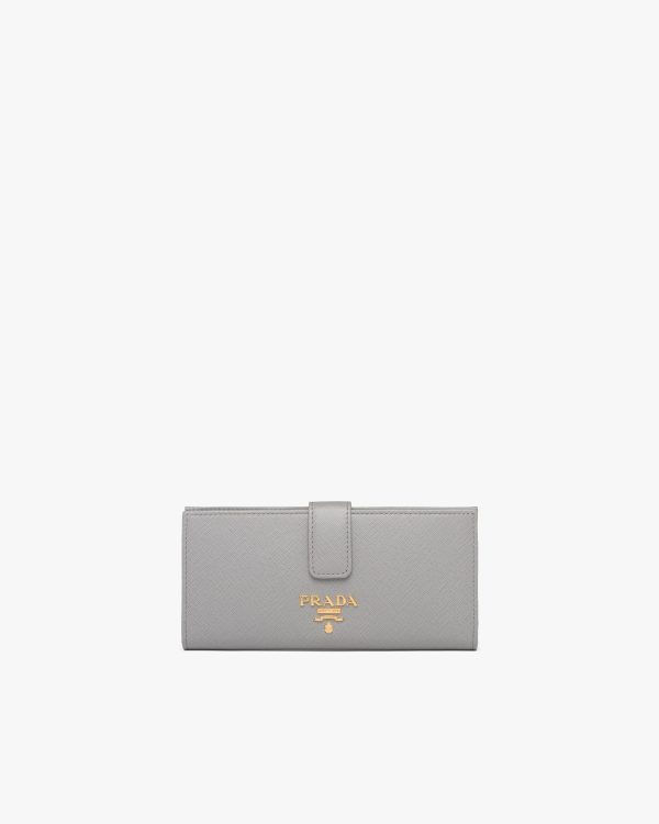 Cloudy Gray Large Saffiano leather wallet