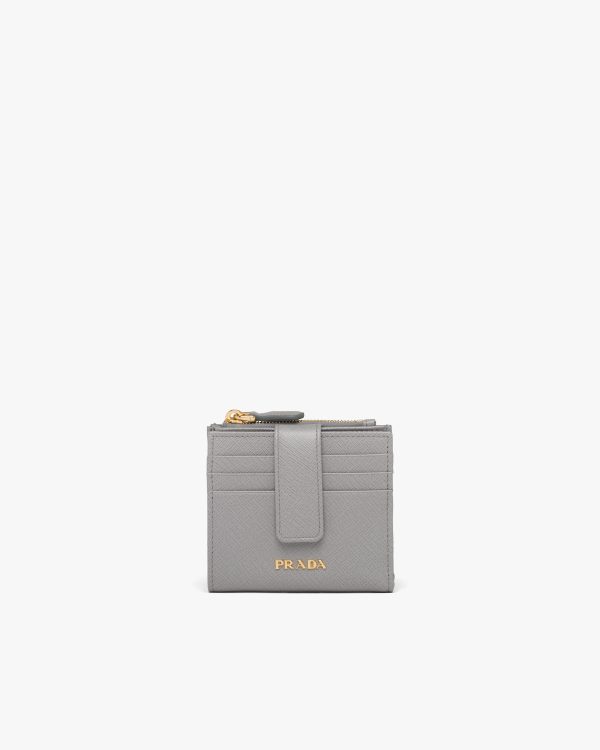 Cloudy Gray Small Saffiano leather wallet
