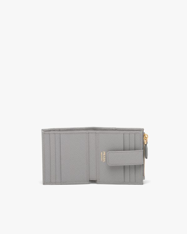 Cloudy Gray Small Saffiano leather wallet - Image 2