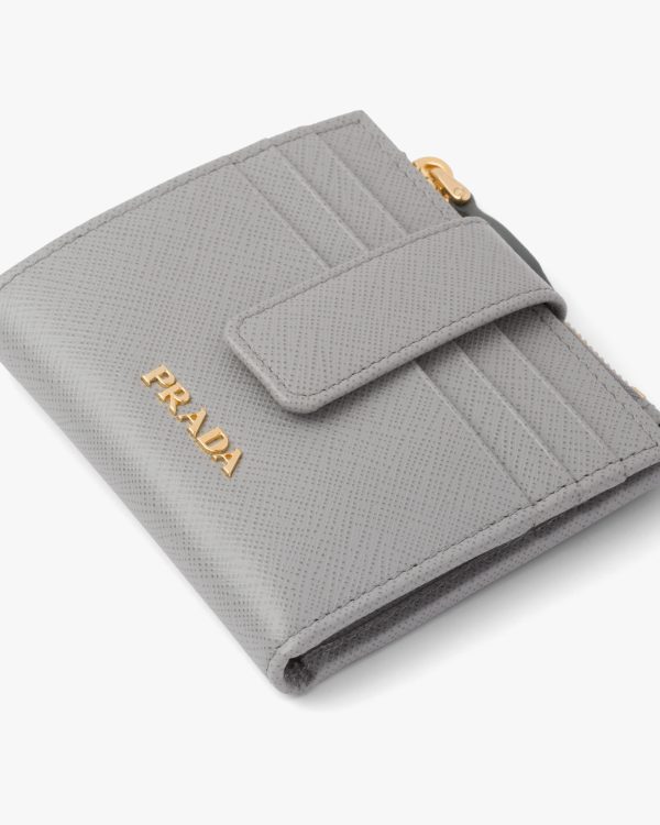 Cloudy Gray Small Saffiano leather wallet - Image 6