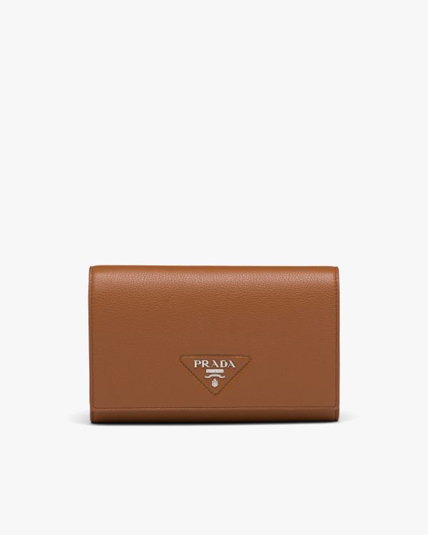 Cognac Large leather wallet