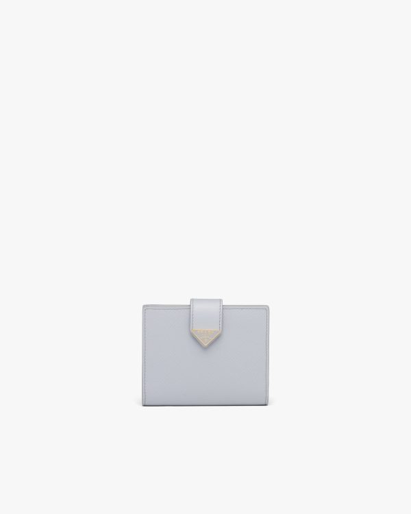 Cornflower Blue Small Saffiano and leather wallet