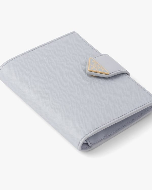 Cornflower Blue Small Saffiano and leather wallet - Image 2