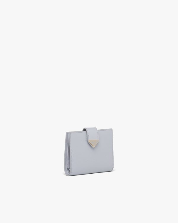 Cornflower Blue Small Saffiano and leather wallet - Image 3