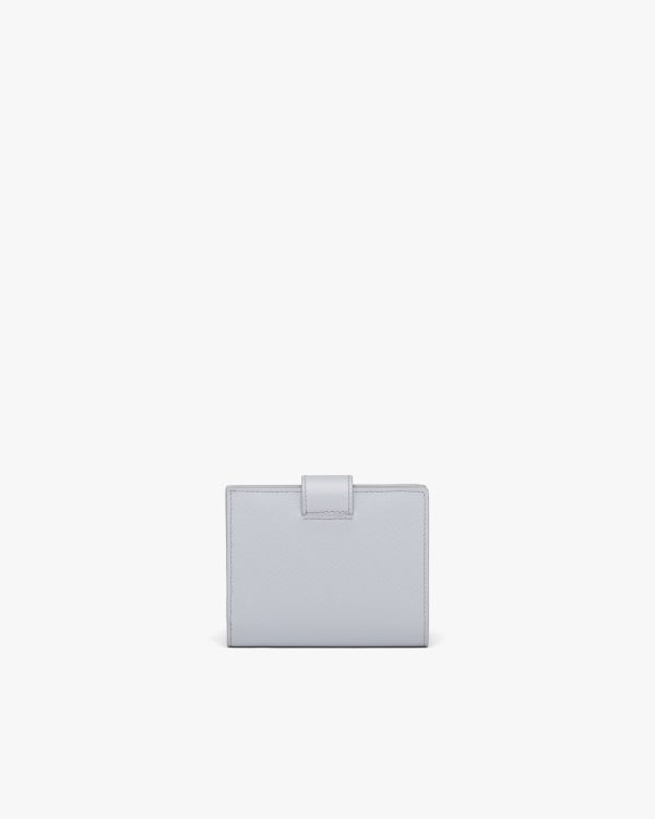 Cornflower Blue Small Saffiano and leather wallet - Image 4