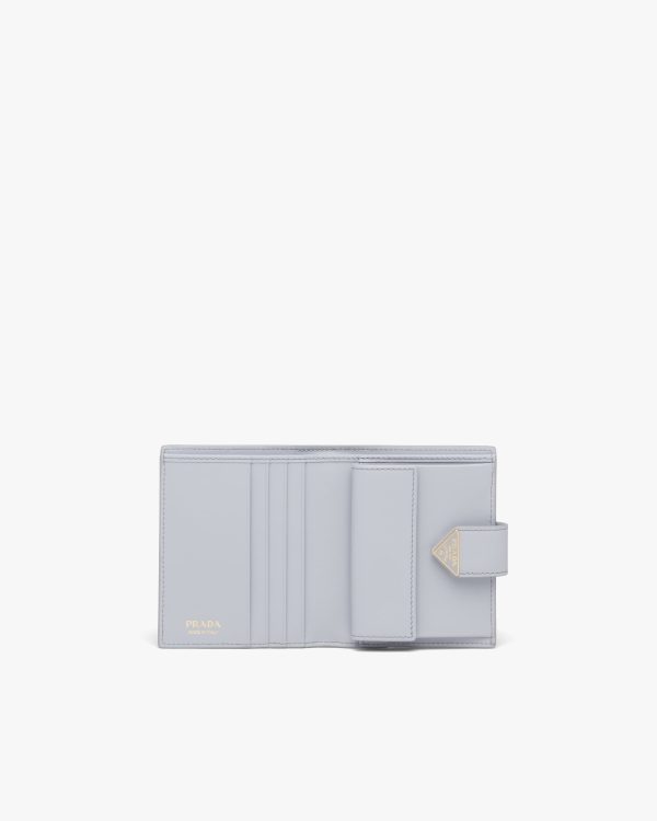 Cornflower Blue Small Saffiano and leather wallet - Image 5