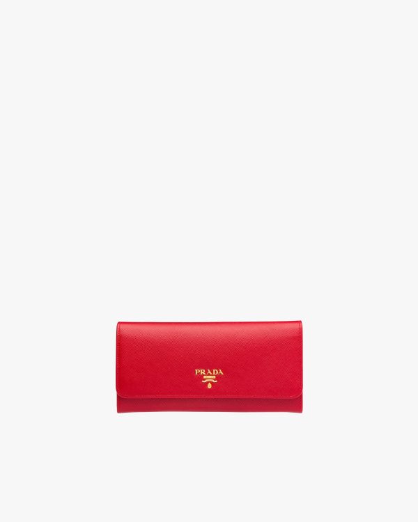 Fiery Red Large Saffiano Leather Wallet