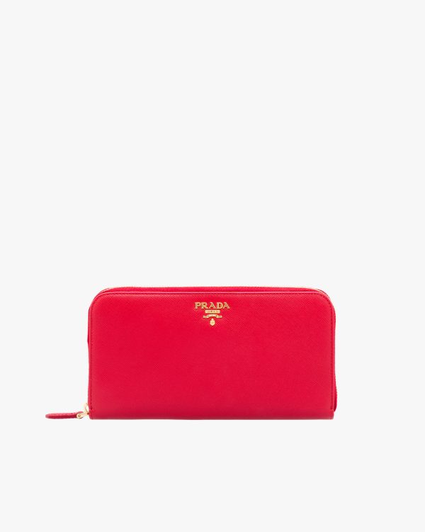 Fiery Red Large Saffiano Leather Wallet