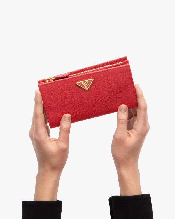 Fiery Red Large Saffiano leather wallet - Image 3