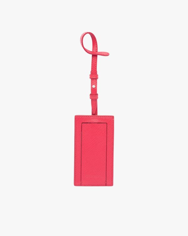 Fiery Red My Character Saffiano name tag