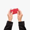 Fiery Red Saffiano Leather Card Holder - Image 2