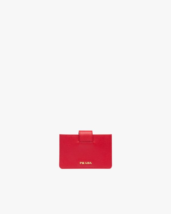 Fiery Red Saffiano Leather Card Holder - Image 3