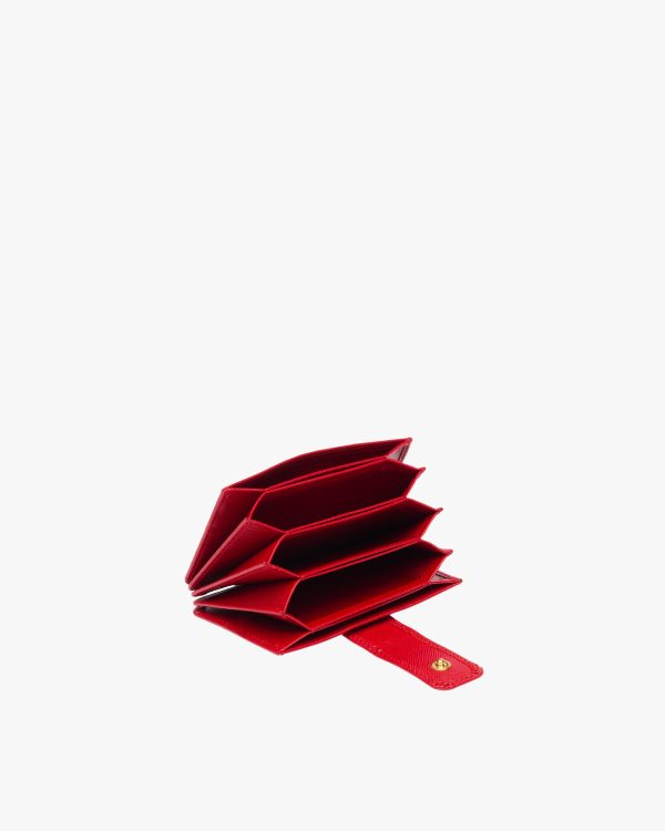 Fiery Red Saffiano Leather Card Holder - Image 4