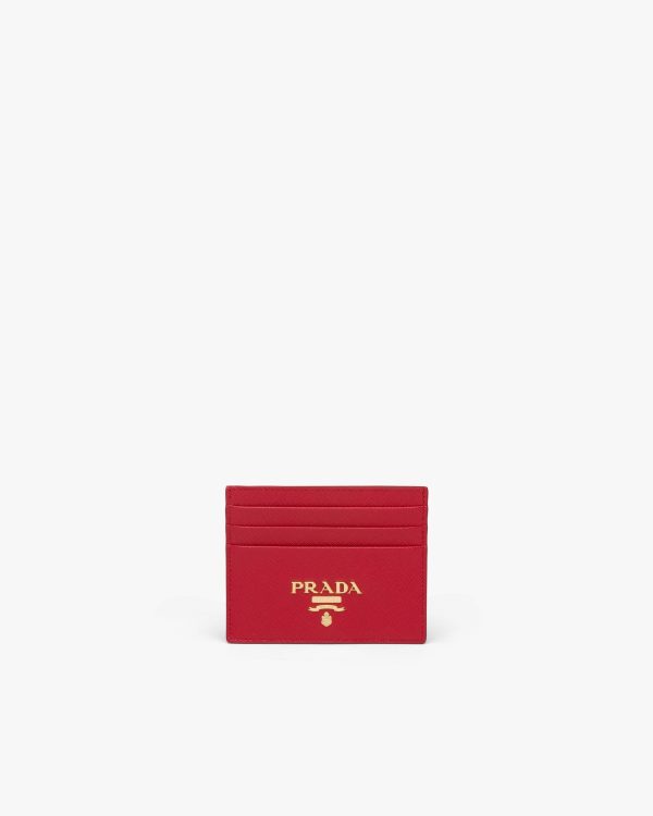 Fiery Red Saffiano Leather Card Holder