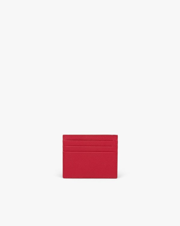 Fiery Red Saffiano Leather Card Holder - Image 3