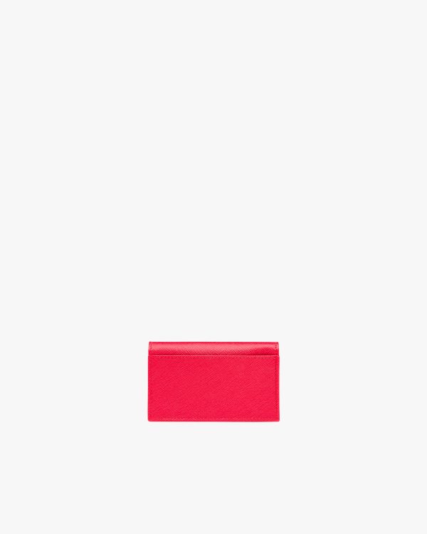 Fiery Red Saffiano Leather Card Holder - Image 3