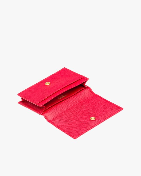 Fiery Red Saffiano Leather Card Holder - Image 4