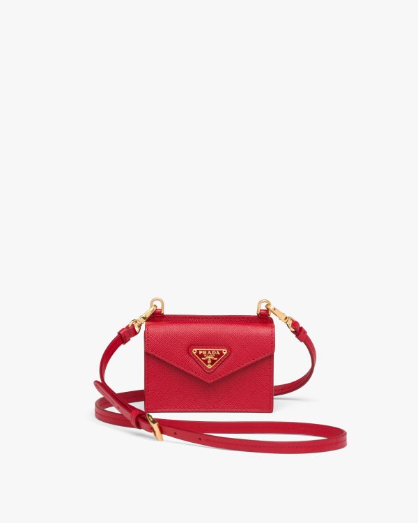 Fiery Red Saffiano Leather Card Holder