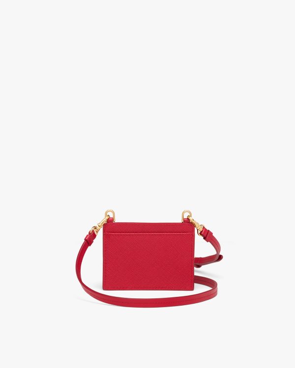 Fiery Red Saffiano Leather Card Holder - Image 2
