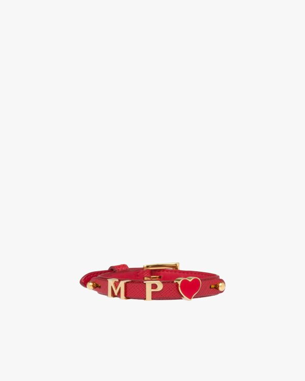 Fiery Red Saffiano leather bracelet - Image 4
